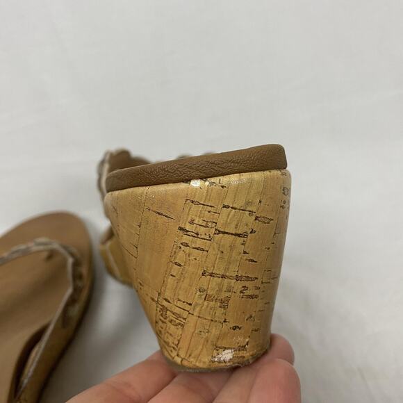 Skechers Beverlee Bizzy Babe Wedge Sandal Womens 10 Brown Rhinestone Luxe Foam - Picture 9 of 14